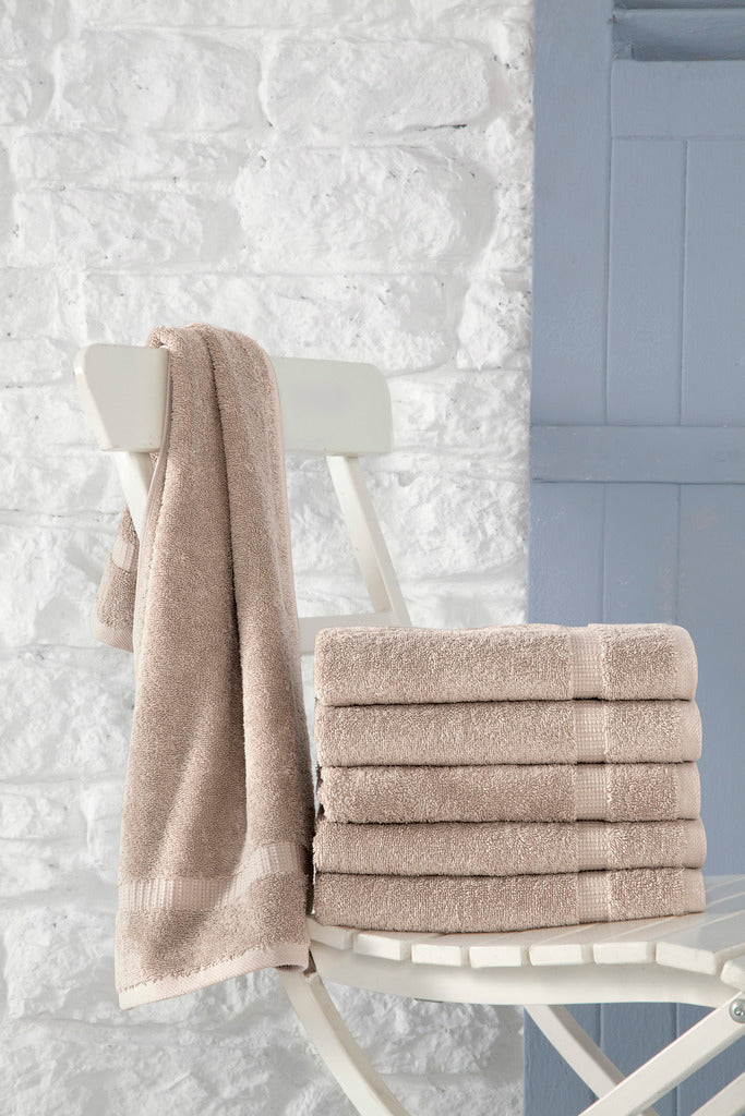 SALBAKOS - 100% Turkish Cotton Hand Towels Set 6 Pieces 16"x30" | Quick Dry, Absorbent & Soft Towels for Hotel & Spa