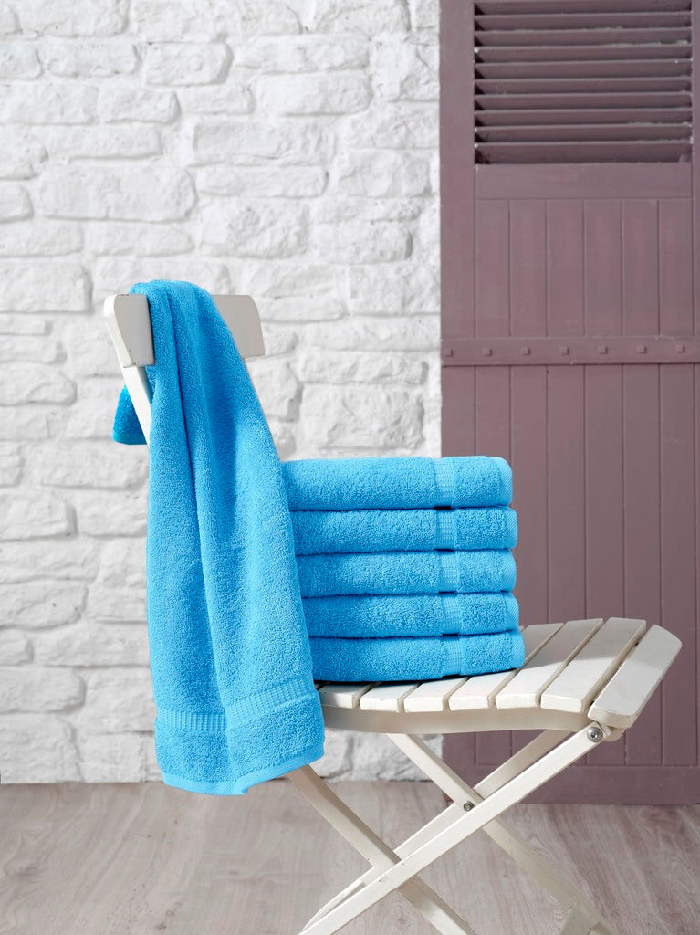 SALBAKOS - 100% Turkish Cotton Hand Towels Set 6 Pieces 16"x30" | Quick Dry, Absorbent & Soft Towels for Hotel & Spa