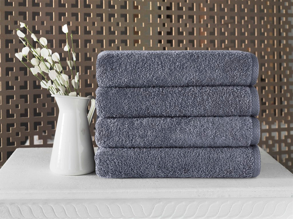 CTT - 4 Piece Bath Towel Set, 100% Turkish Cotton, Quick Dry, Absorbent & Comfy Towels for Spa & Hotel