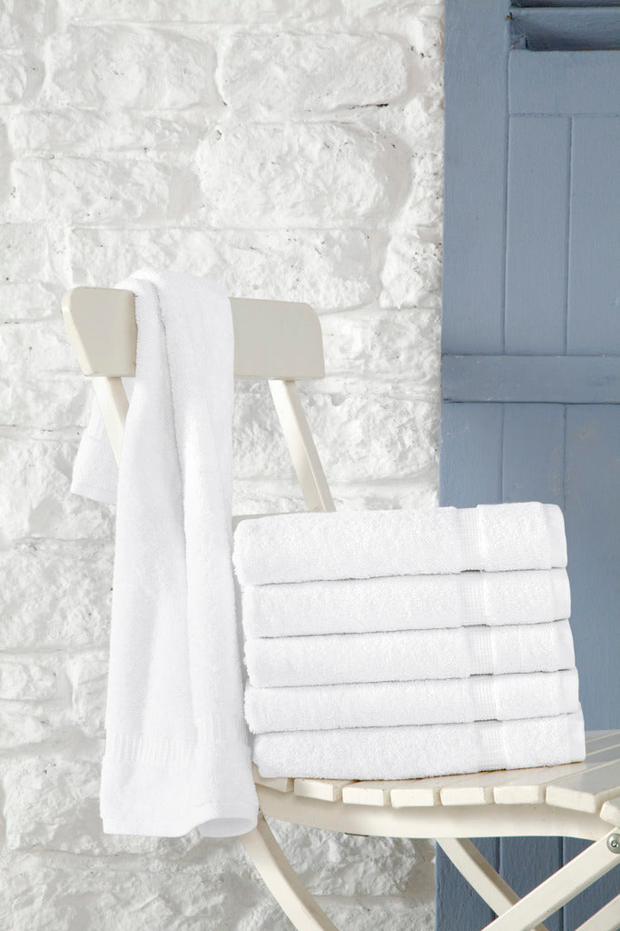 SALBAKOS - 100% Turkish Cotton Hand Towels Set 6 Pieces 16"x30" | Quick Dry, Absorbent & Soft Towels for Hotel & Spa