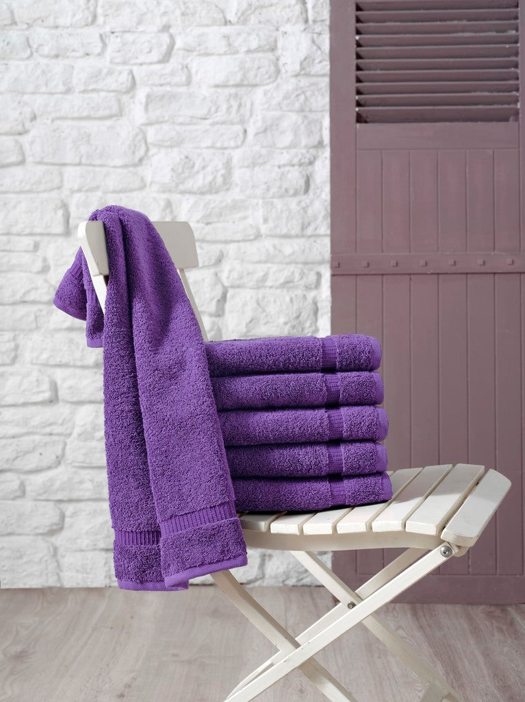 SALBAKOS - 100% Turkish Cotton Hand Towels Set 6 Pieces 16"x30" | Quick Dry, Absorbent & Soft Towels for Hotel & Spa