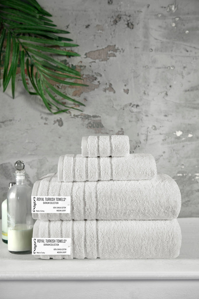 Barnum Turkish Cotton 700 GSM Thick and Plush Towel Set of 4 - 2 Large Bath Towels
