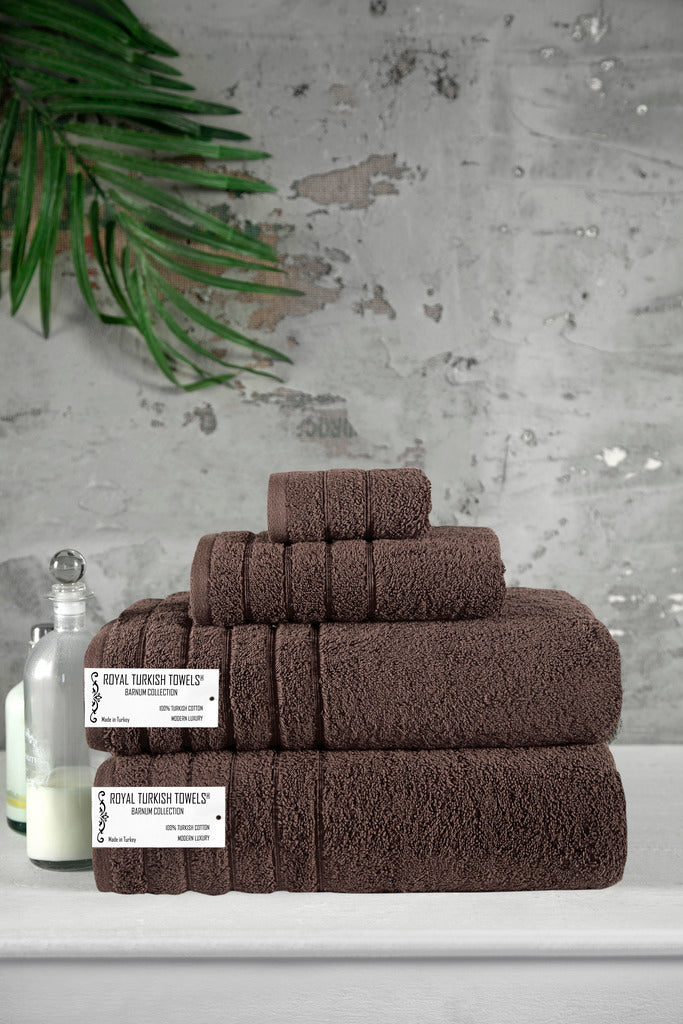 Barnum Turkish Cotton 700 GSM Thick and Plush Towel Set of 4 - 2 Large Bath Towels