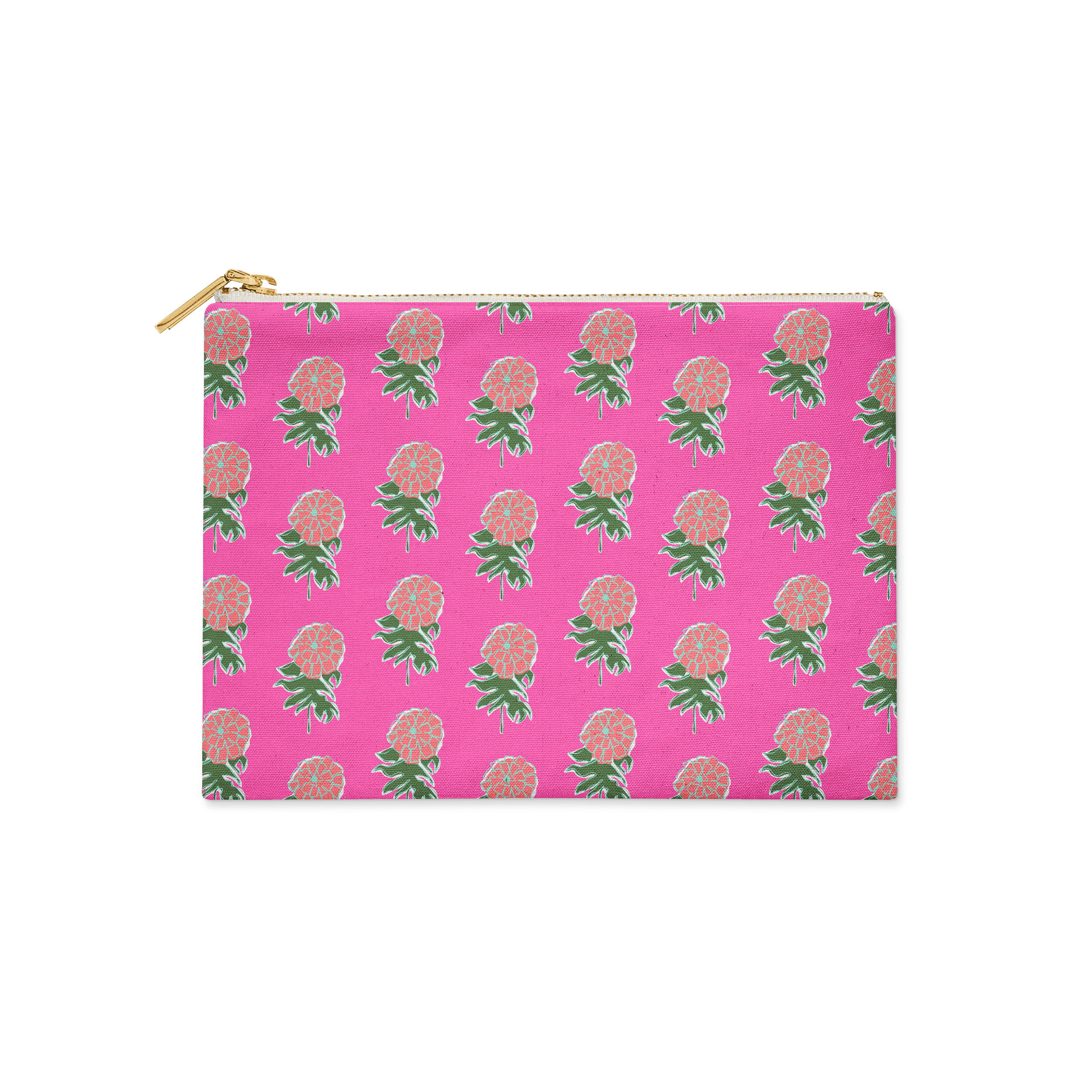 Single Initial - Large Flat Zip Pouch Kyra Pink - New!