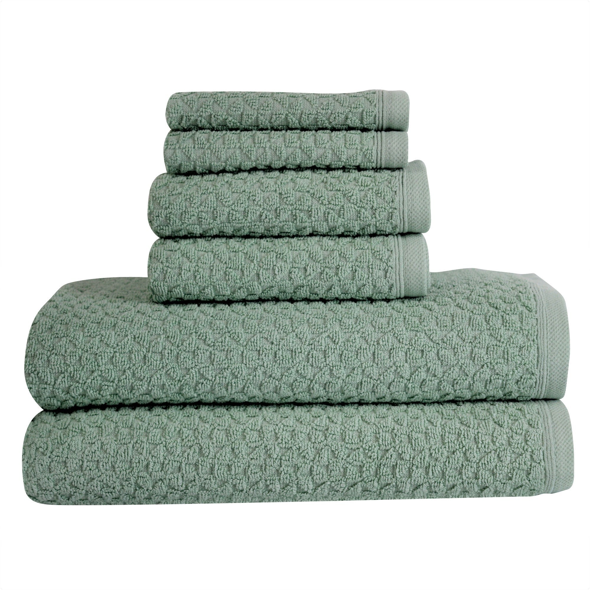Hardwick %100 Turkish Cotton Towel Set of 6 - 2 Bath Towels, 2 Hand Towels & 2 Washcloths - Soft, Absorbent & Quick Dry
