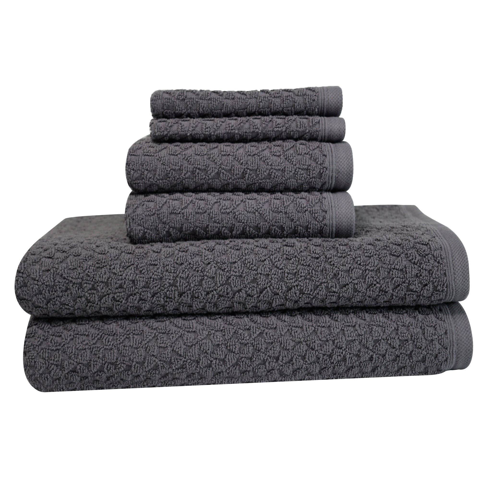 Hardwick %100 Turkish Cotton Towel Set of 6 - 2 Bath Towels, 2 Hand Towels & 2 Washcloths - Soft, Absorbent & Quick Dry