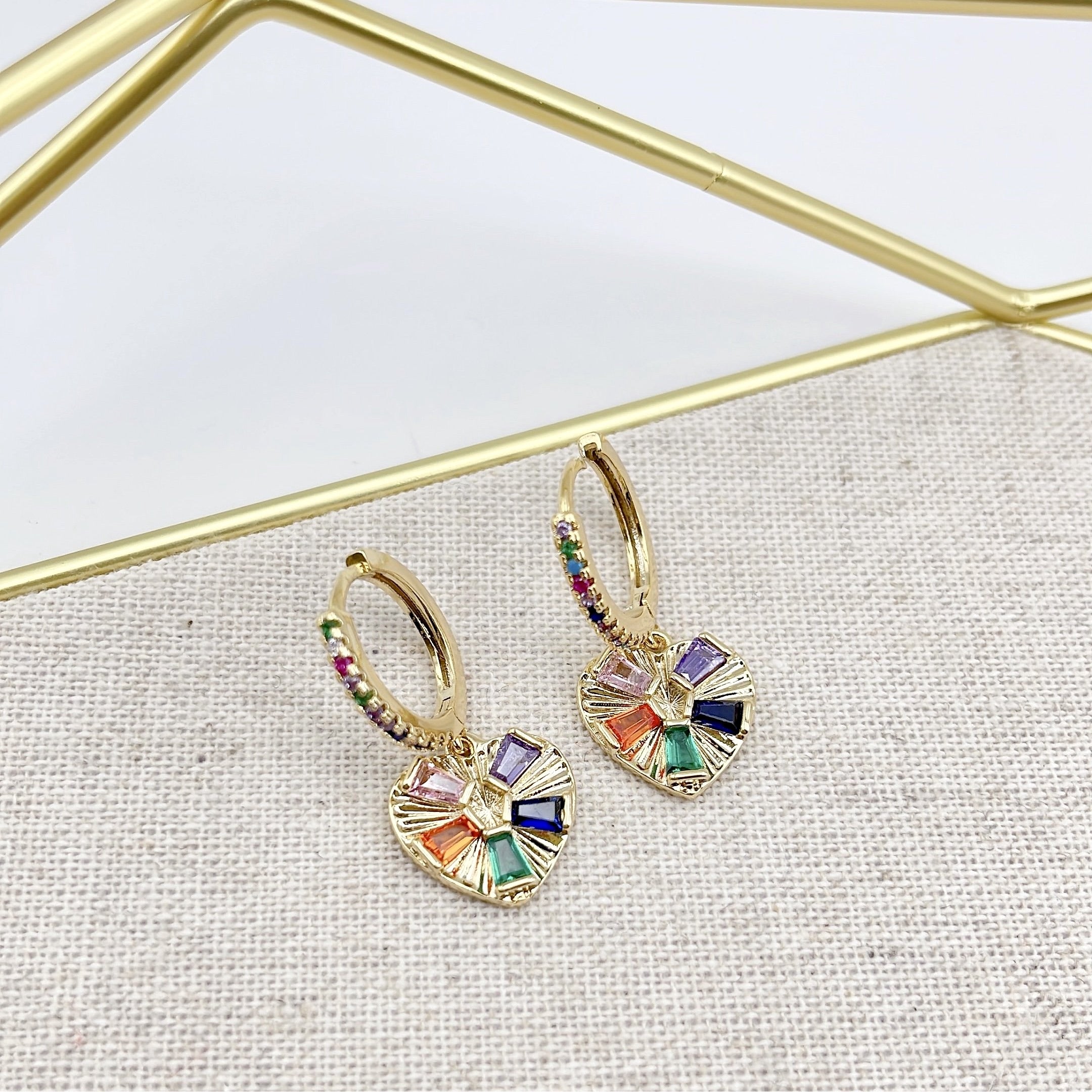 Rainbow Heart Earring