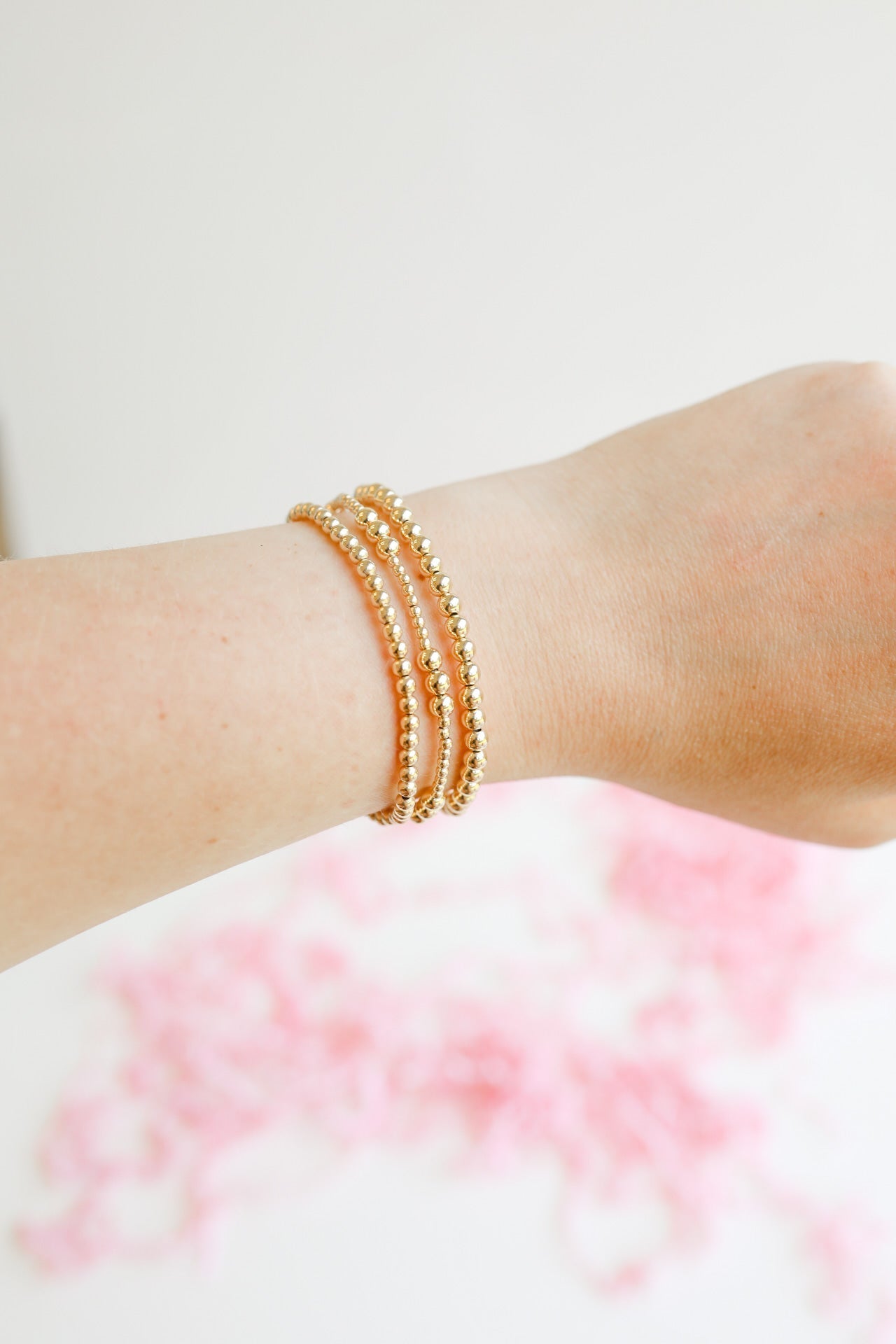 ILY + 3MM + 4MM Bracelet Stack in Gold