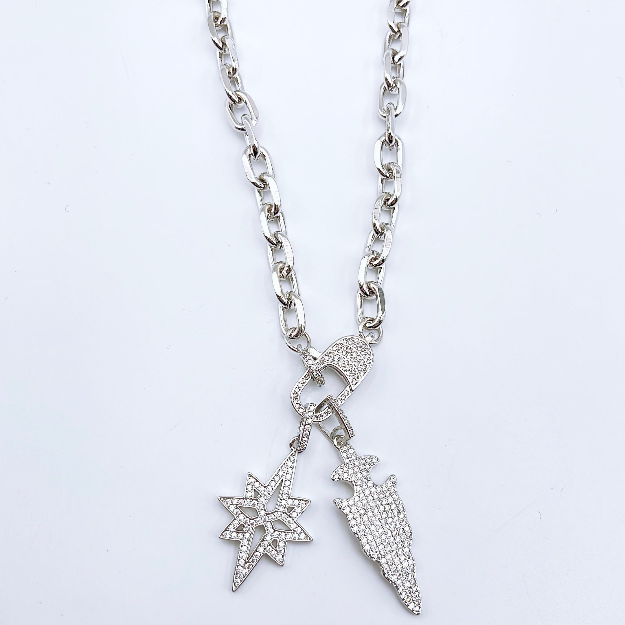 Arrow Starburst Silver Necklace