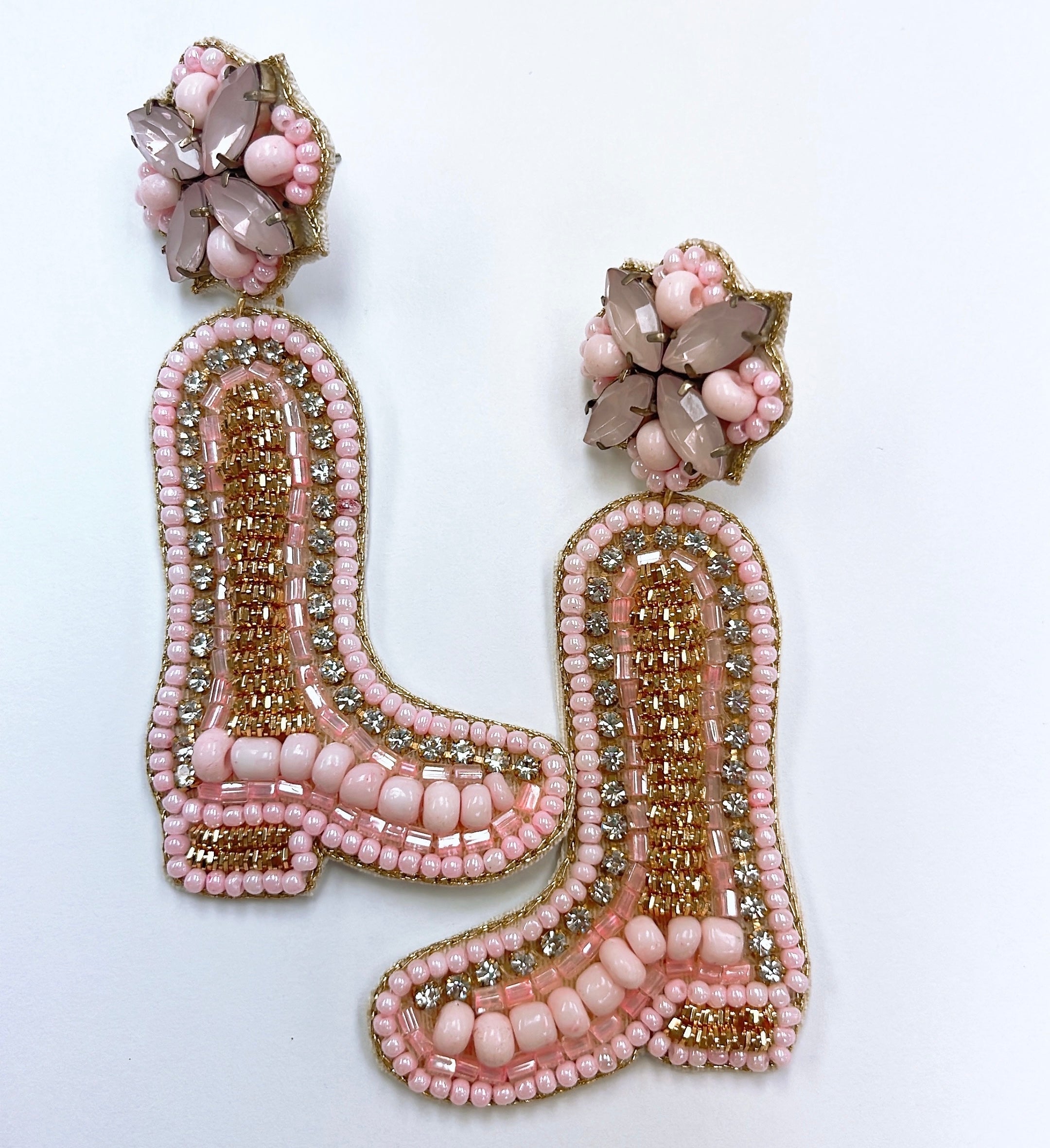 Riding Pink Boots Earrings