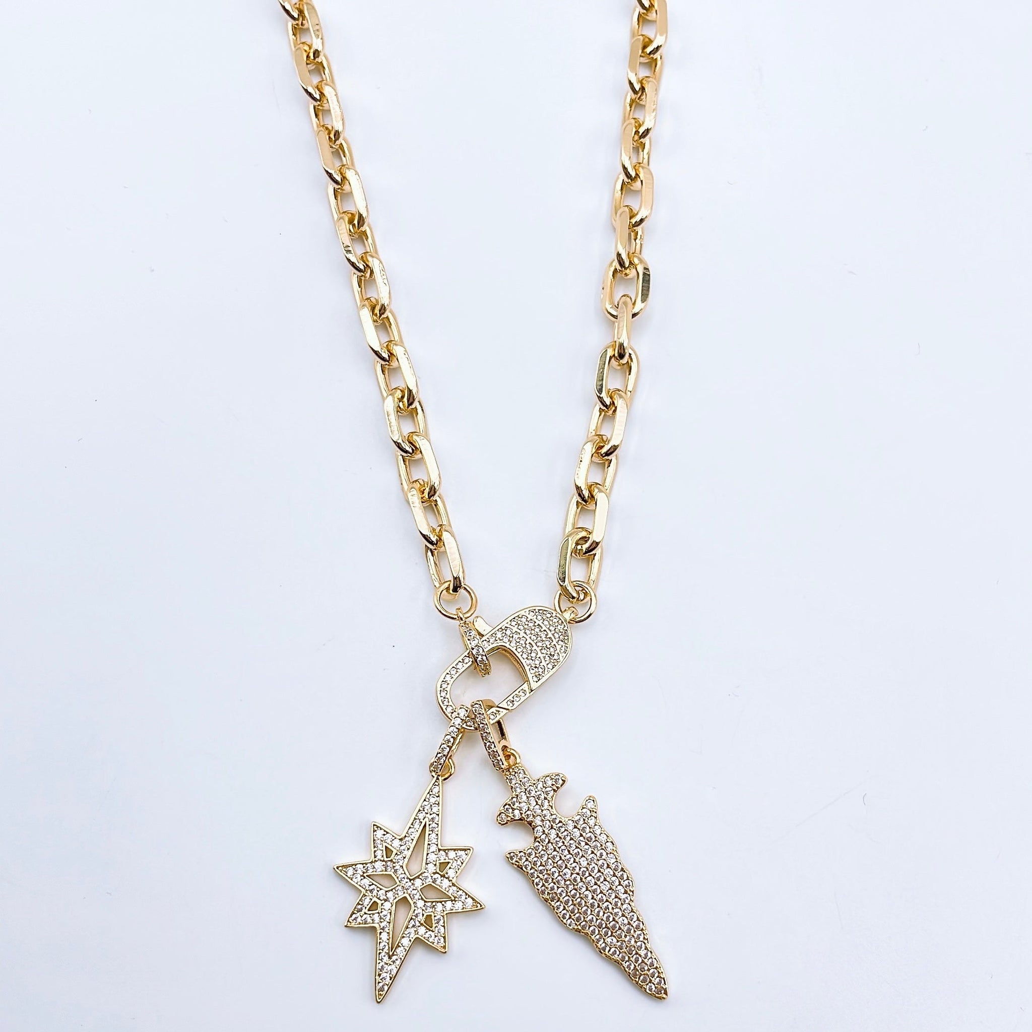 Arrow Starburst Gold Necklace