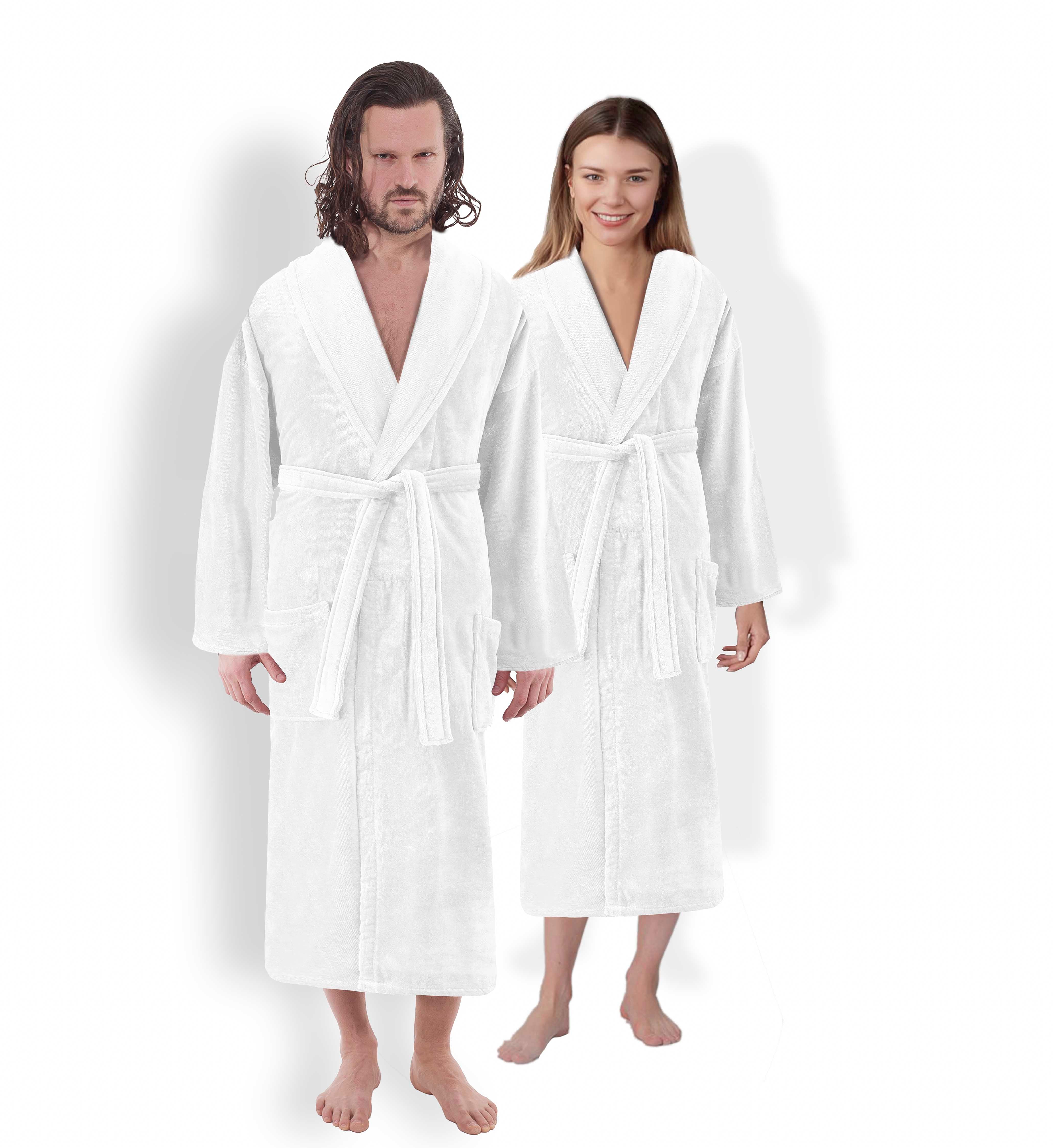 Unisex Luxury Plush Velour Premium Cotton Bathrobe (Single Pack)