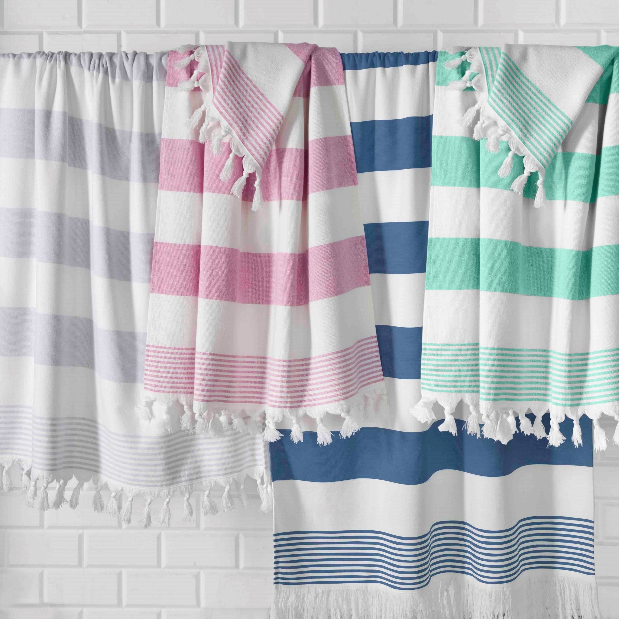 Peshtemal Turkish Cotton Sand Free Bath Sheet Towels Multi-Color Set of 4