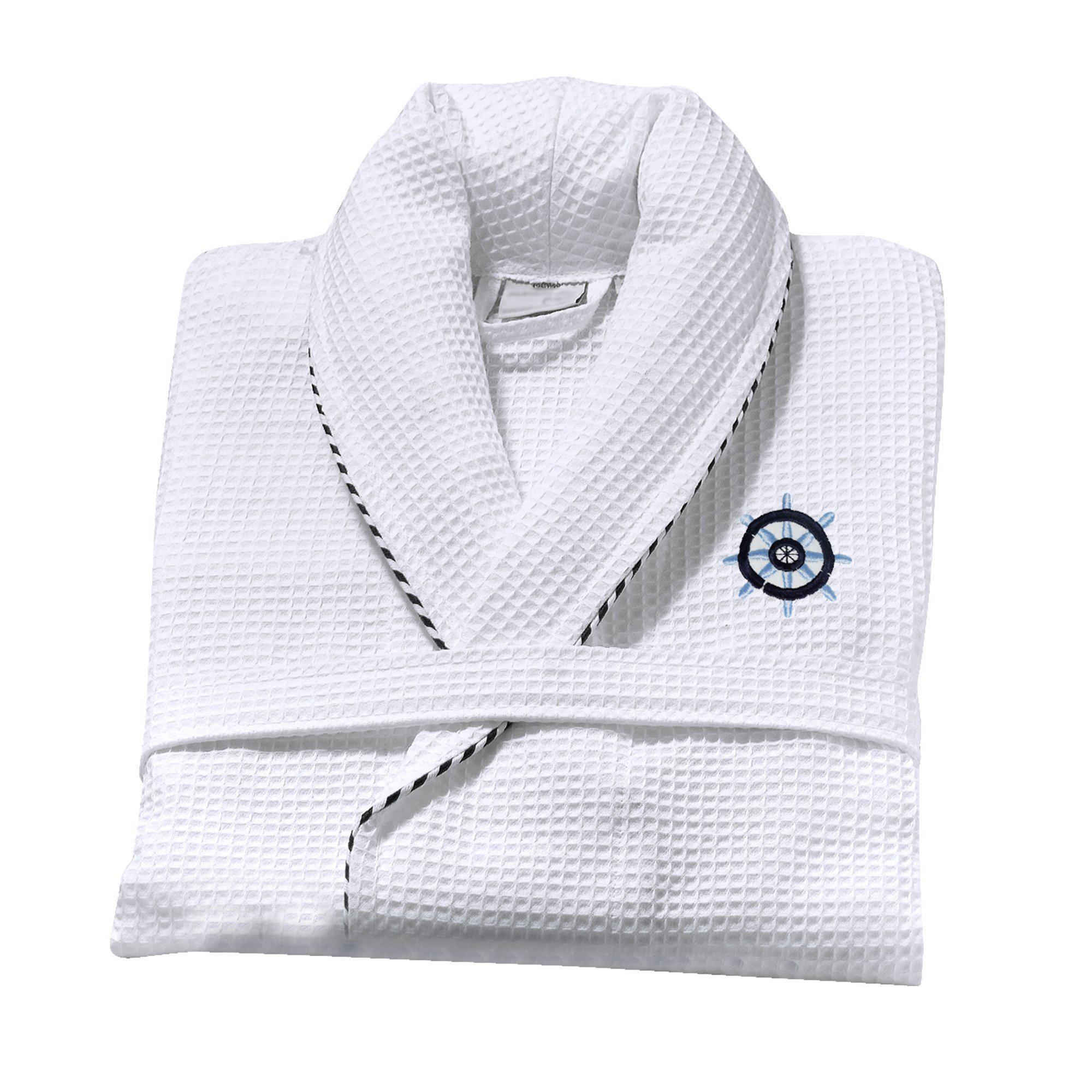 Classic Turkish Cotton Nautical Sailor Waffle Unisex Bathrobes